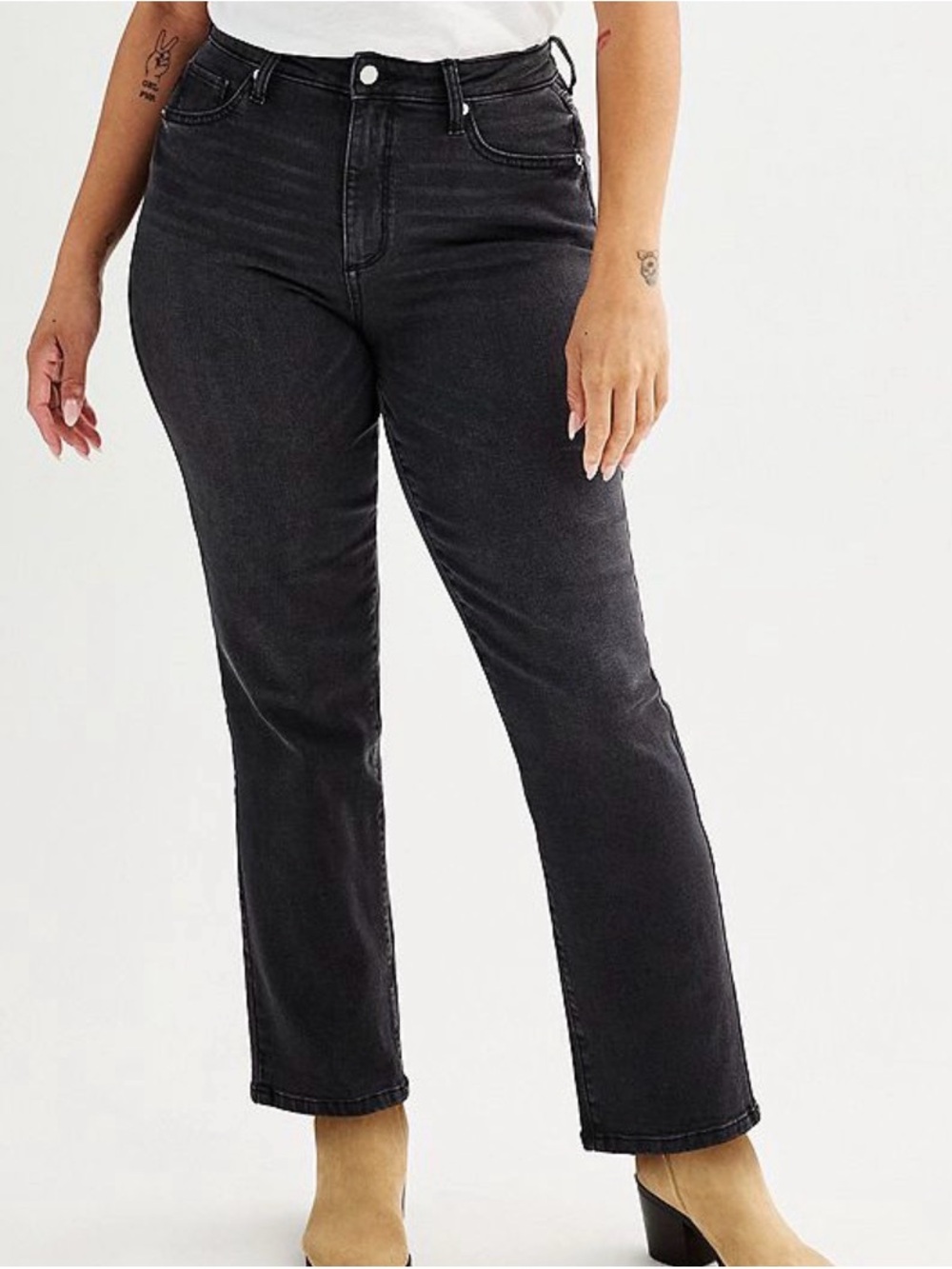 Women’s Sonoma Goods For Life High Rise Curvy Bootcut Jeans - Black - Size 4